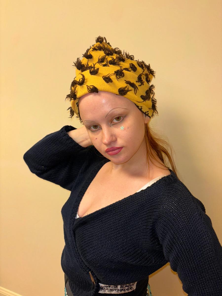 Vivienne Westwood 'Vive La Cocotte' Gold Label Knitwear Cheetah Tufted Hat product image