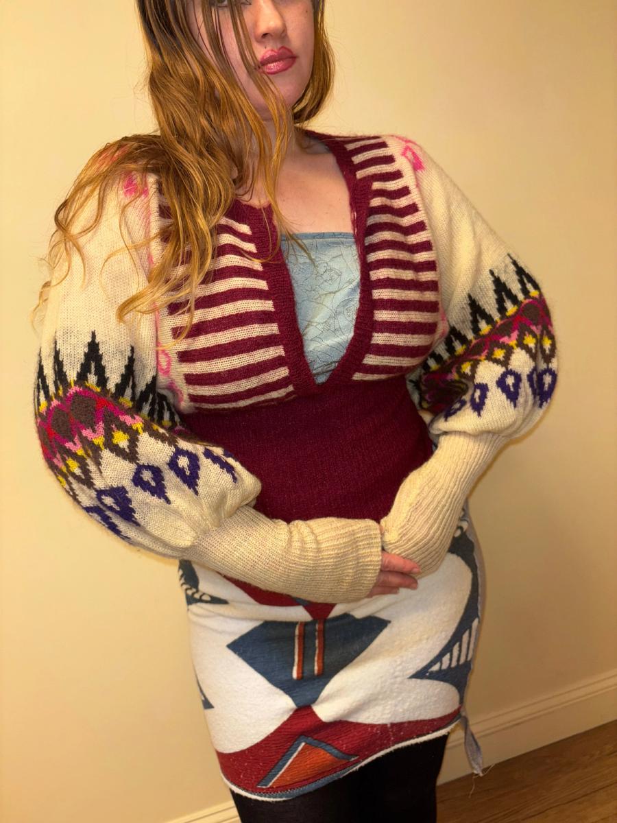 80s Kansai Yamamoto Balloon Sleeve Knit Sweater product image