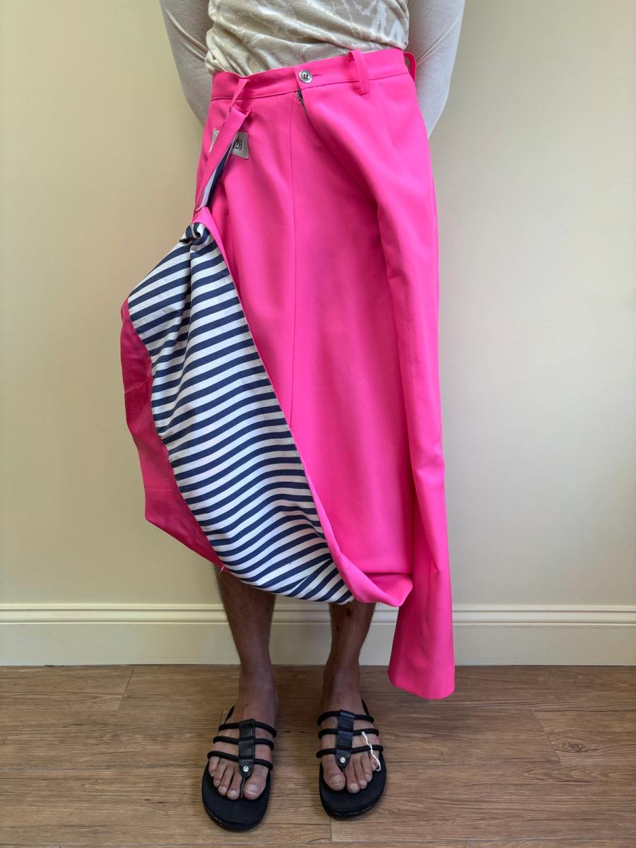 20471120 Hot Pink Convertible Skirt with Pant Leg 