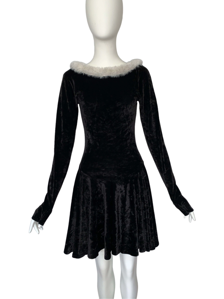 90s Norma Kamali Gloved Velvet Dress product image