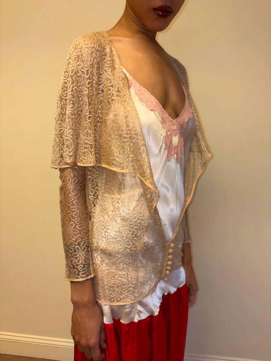 1920s Gold Lace Jacket product image