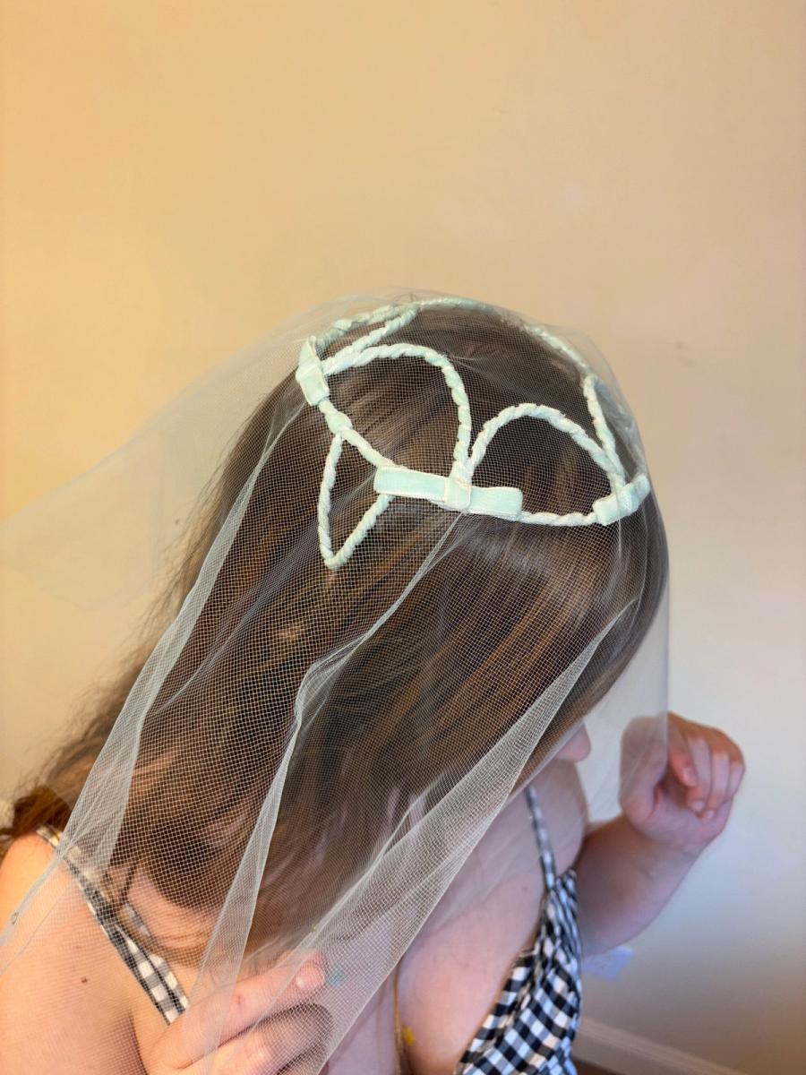 1950s Fascinator with Rhinestone Veil  product image