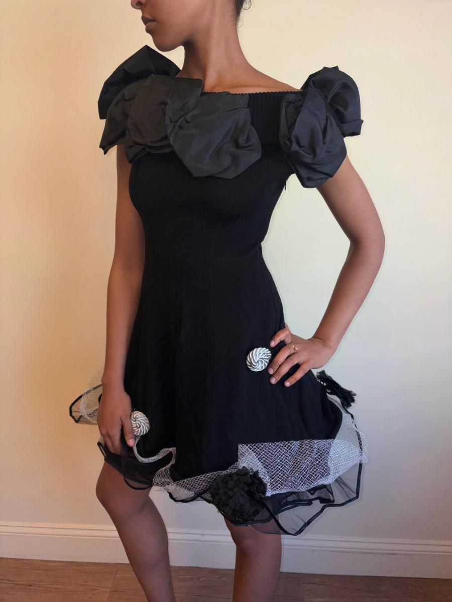 80s Atsuki Onishi Knit Dress with Crinoline and Brooches product image