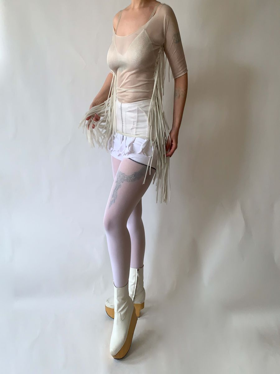 90s Pearlescent Fringe Tunic product image
