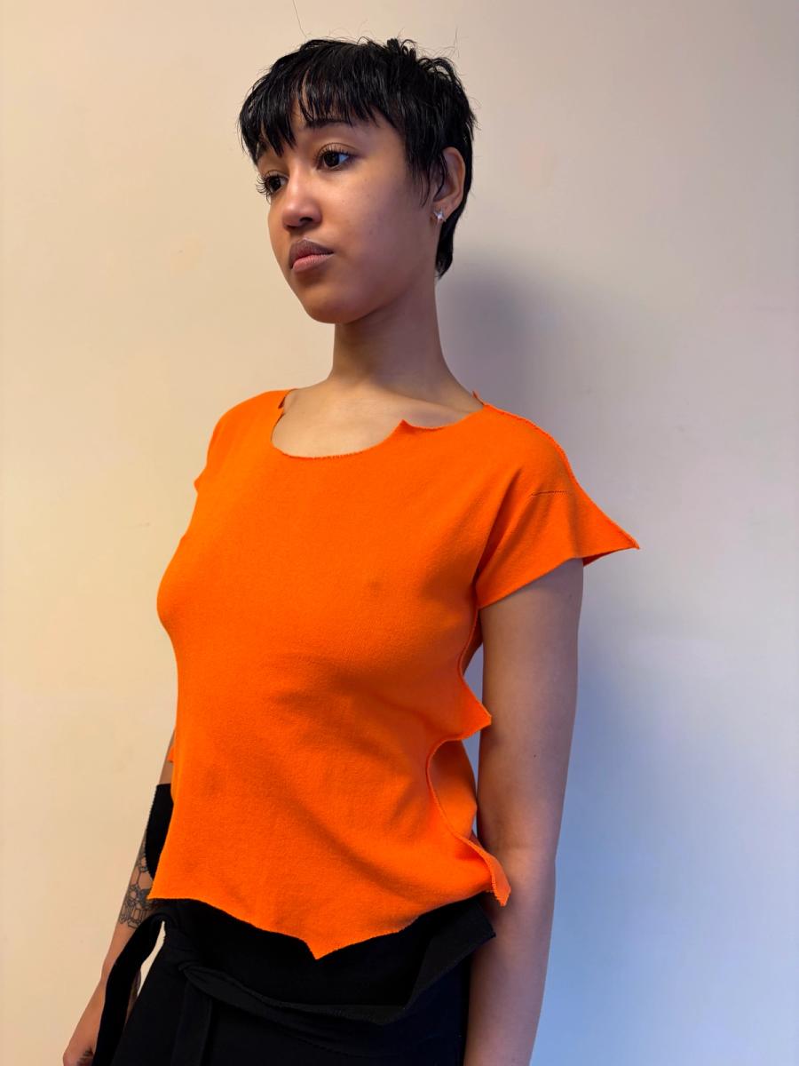 Issey Miyake APOC Jagged Hem Orange Top product image