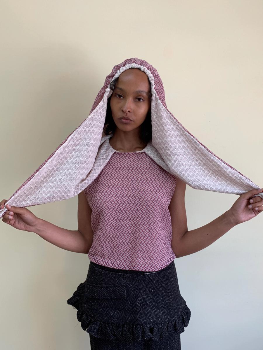 Shinichiro Arakawa Dramatic Hooded Top in Rose product image