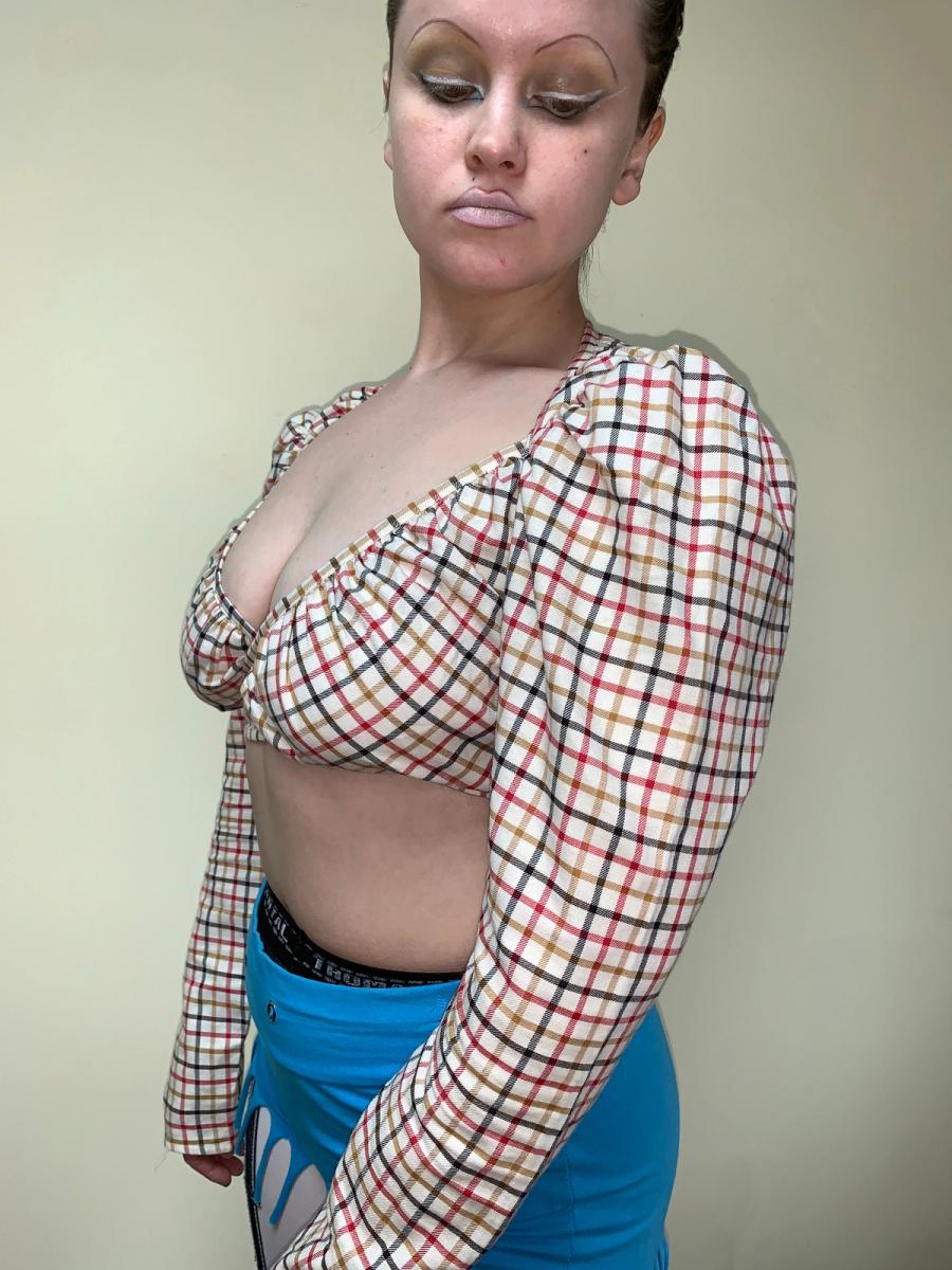 90s Vivienne Westwood Gold Label Checked Plaid Wrap Top  product image