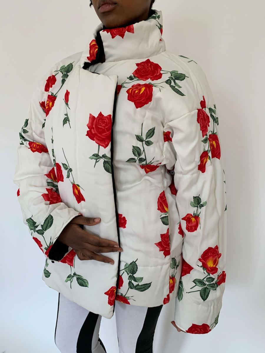 90s Norma Kamali Reversible Rose Jacket  product image