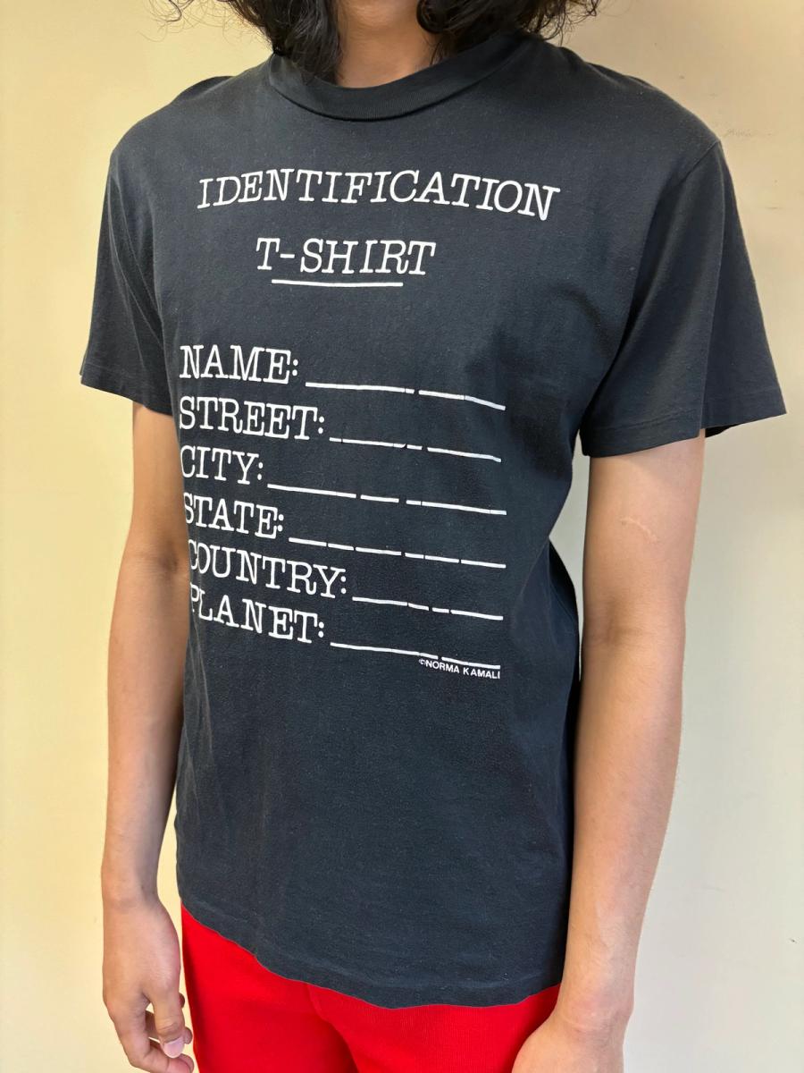 1980s Norma Kamali 'Identification T-Shirt' product image