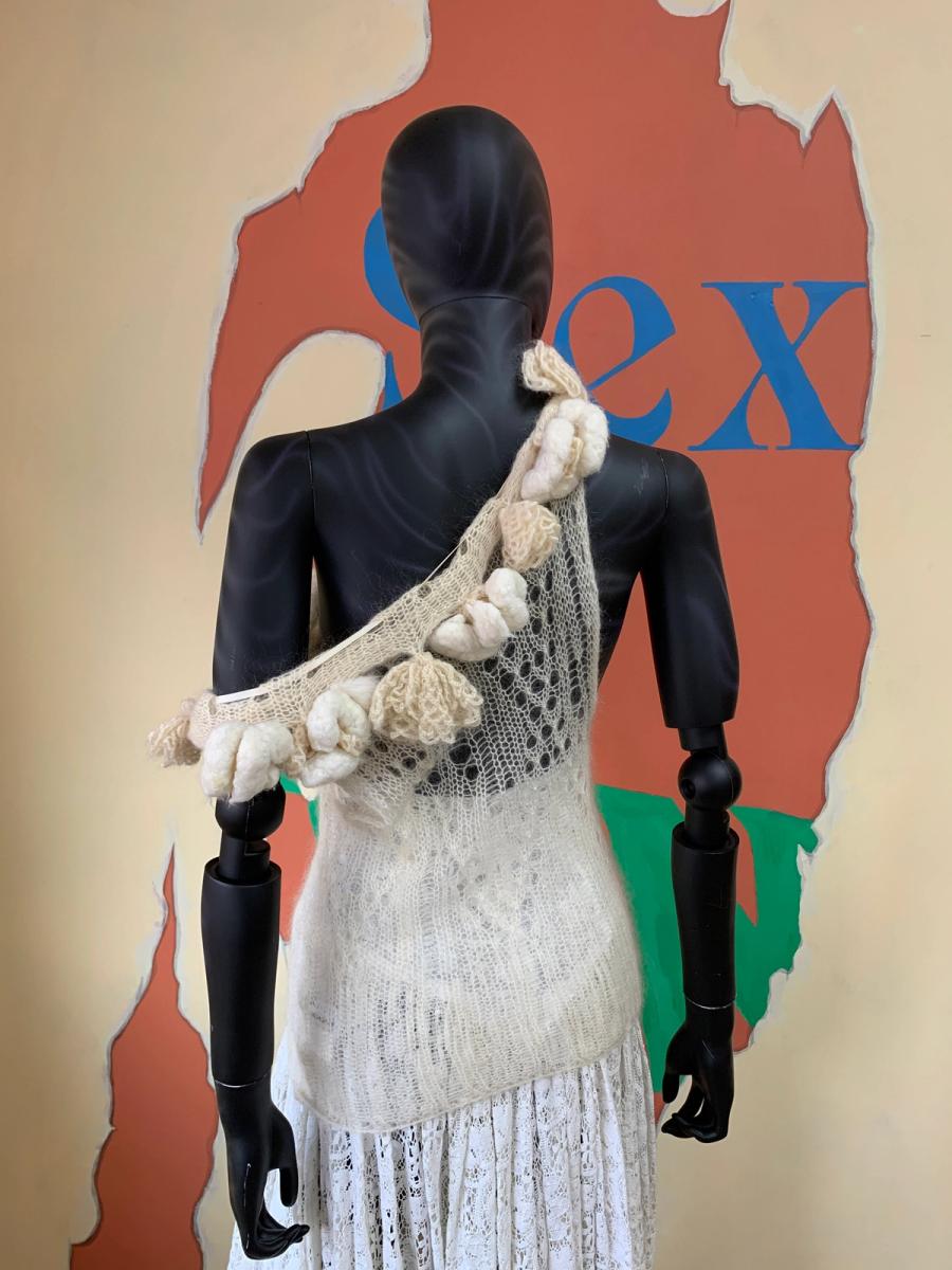 20,000,000 fragments Mohair Knit Top with Sculptural Neckline product image