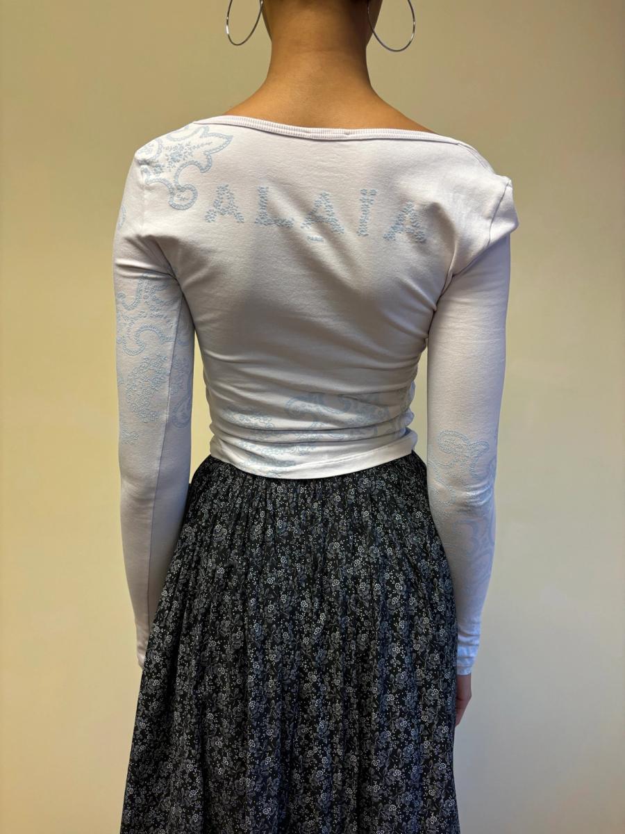 90s Alaïa Lilac Square Neck Longsleeve product image