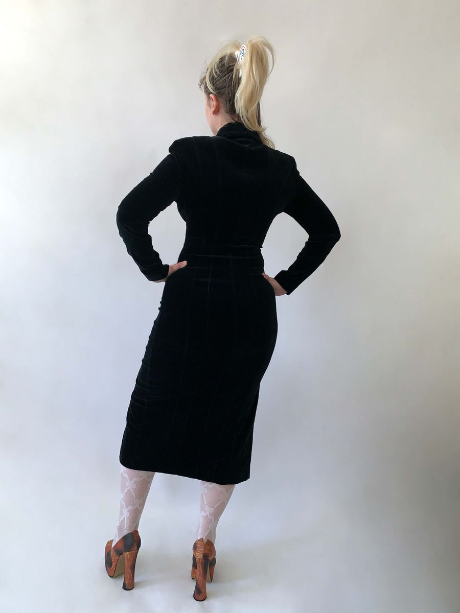 Chantal Thomass Black Velvet Bodycon Dress product image