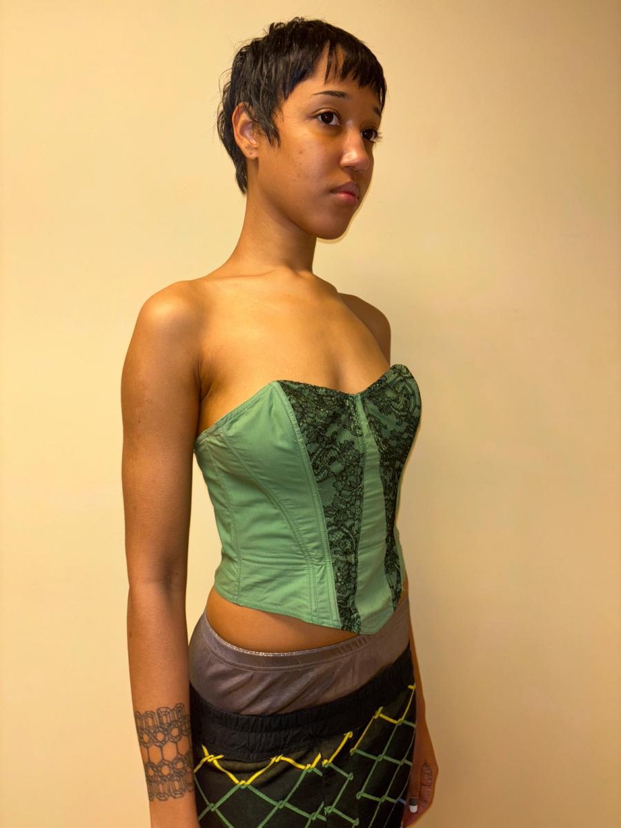 Vintage Chantal Thomass Green Lace Bustier product image