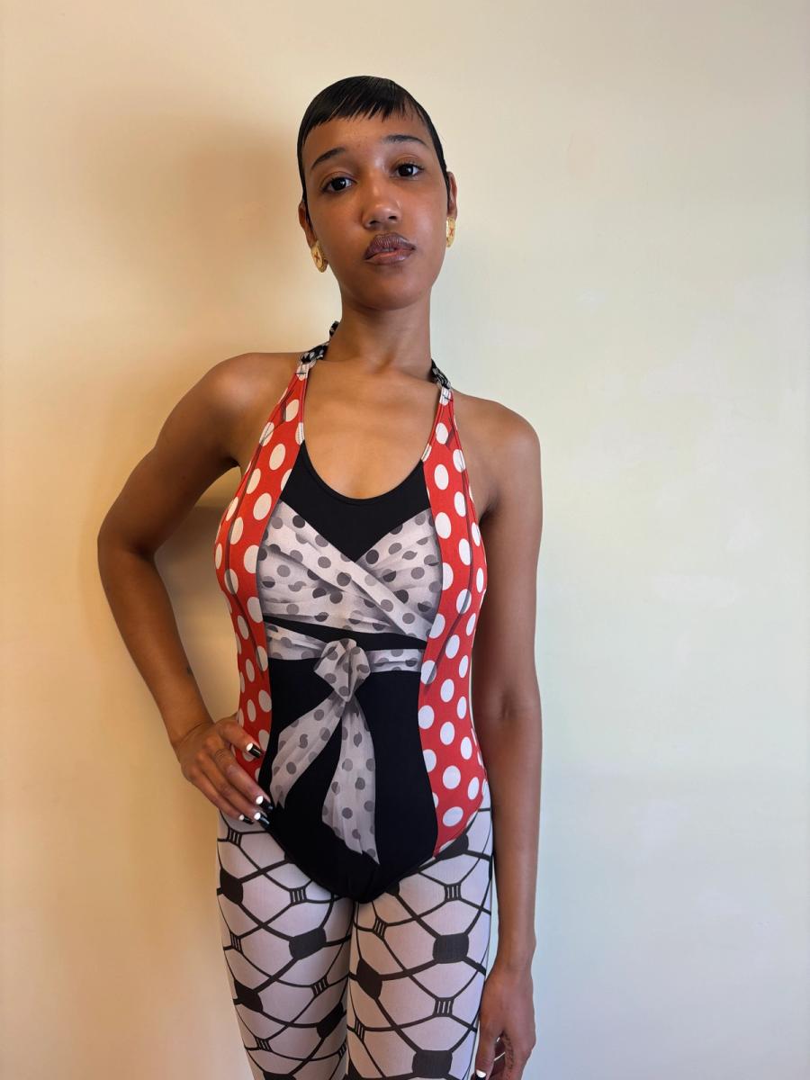 80s Chantal Thomass Tromp L'oeil Bodysuit product image