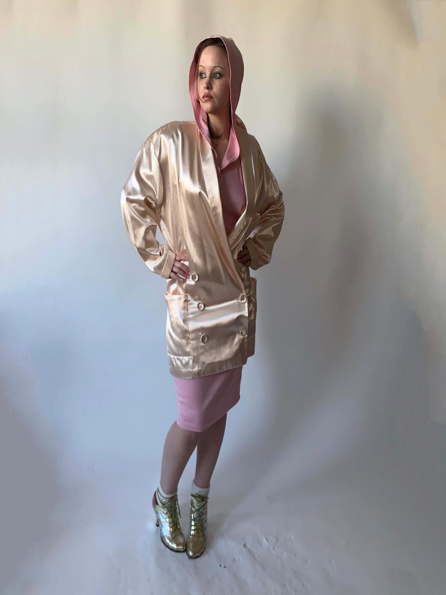 1980s Norma Kamali Slouchy Satin Blazer  product image