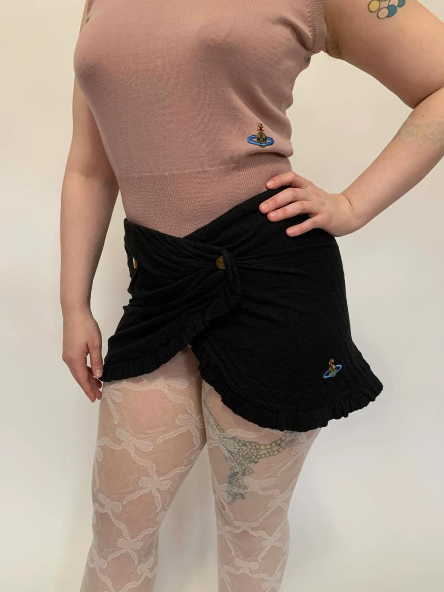 90s Vivienne Westwood Black Pointelle Skirt product image
