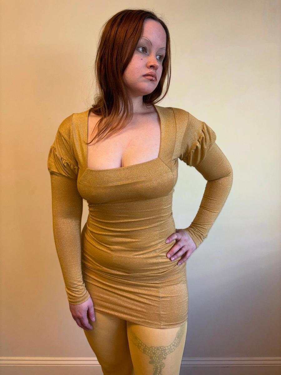 Late 80s Pam Hogg Gold Lurex Dress  product image