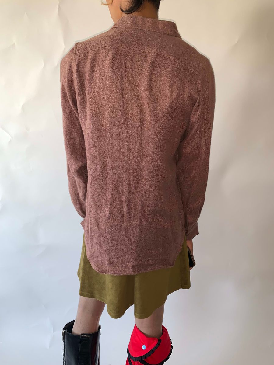 Beauty: Beast Digital Text Linen Button Down product image