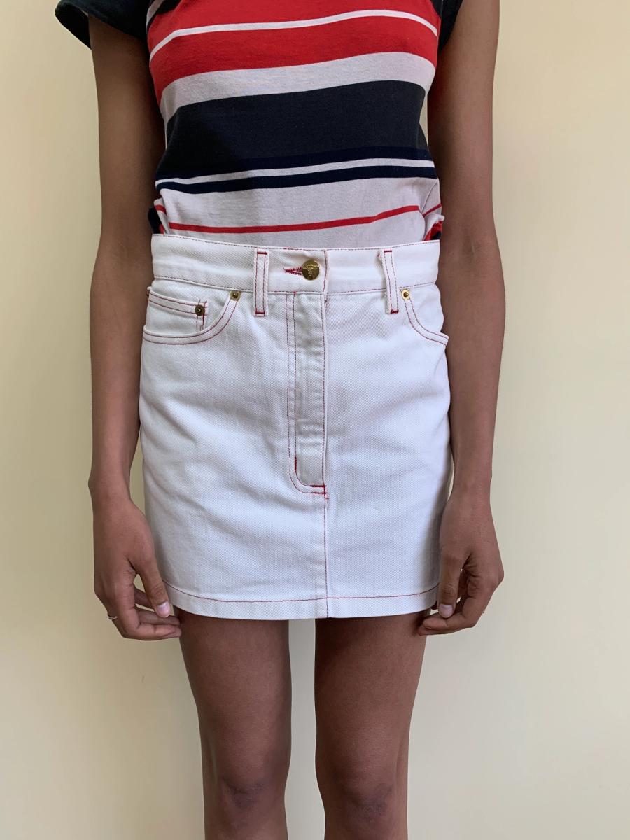 90s Vivienne Westwood White Denim Miniskirt product image