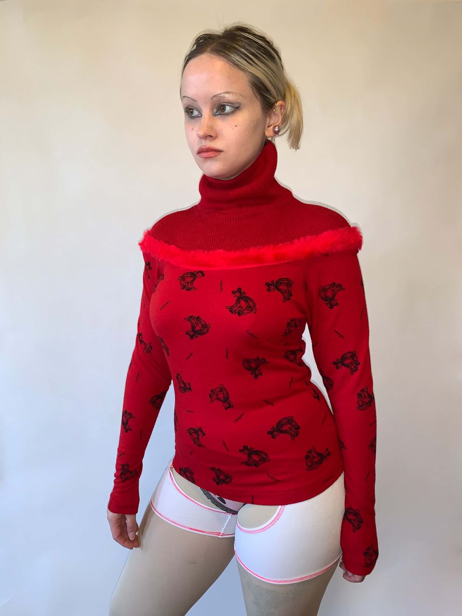 80s Atsuki Onishi Red Teddy Bear Sweater product image