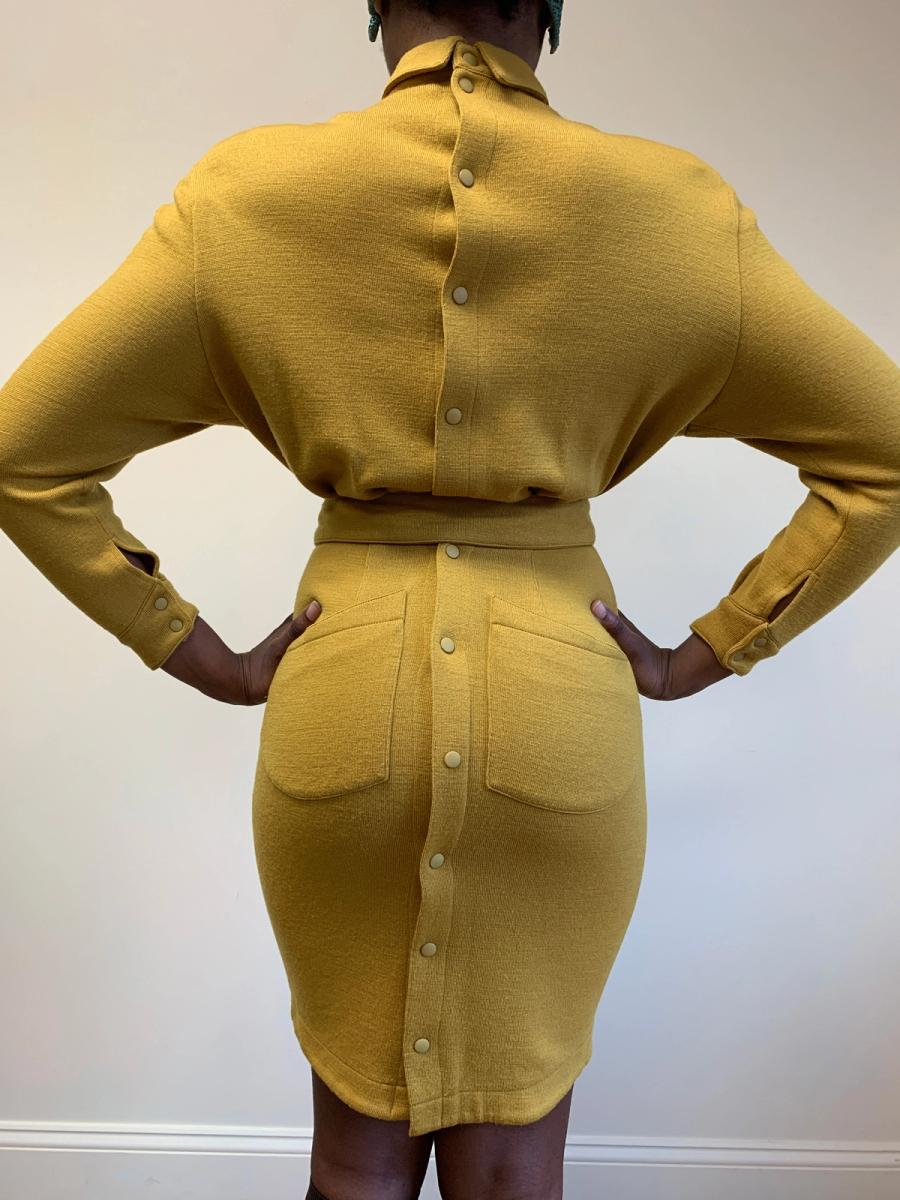 80s Thierry Mugler Knit Belted Dress product image