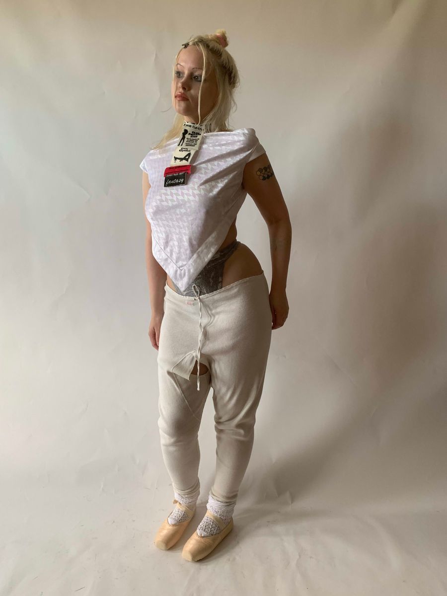 Antique Split Crotch Thermal Knit Pants product image