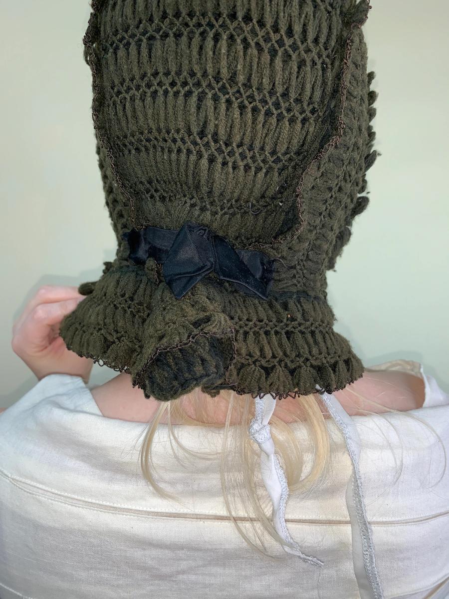 1890s Knit Winter Bonnet product image