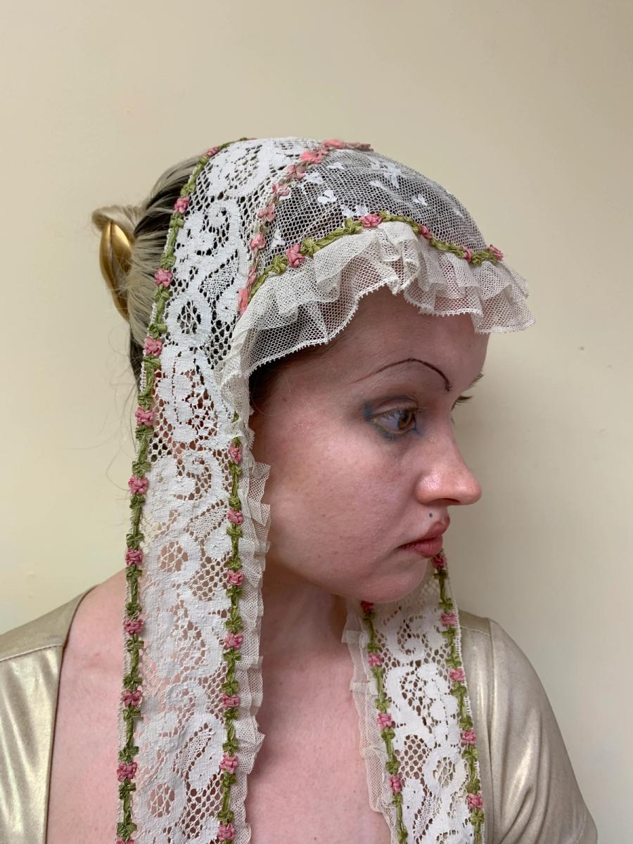 1860s Lace Bang Bonnet with Lappets product image