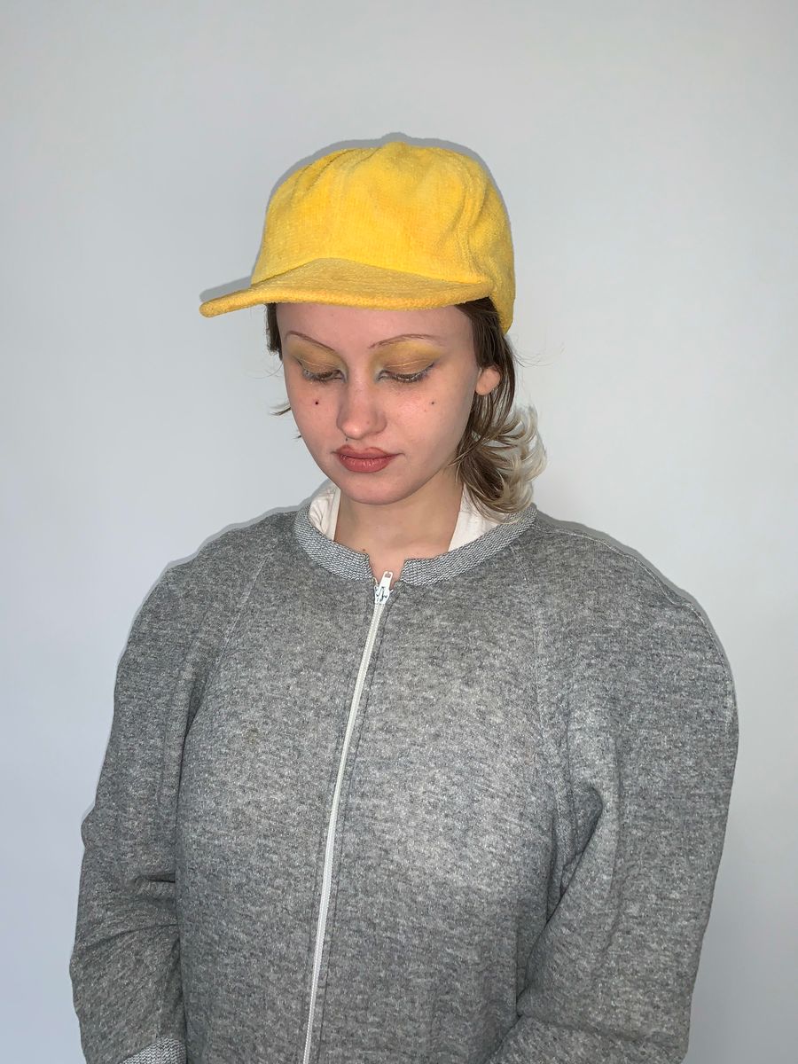 1980s Norma Kamali Terry Cloth Baseball Cap product image
