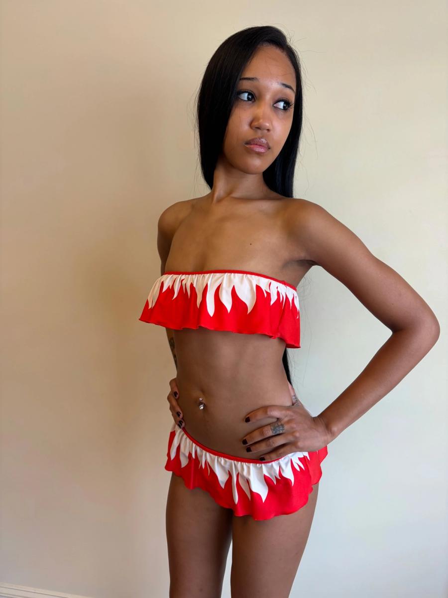 Vintage YSL Flame Bandeau Bikini product image