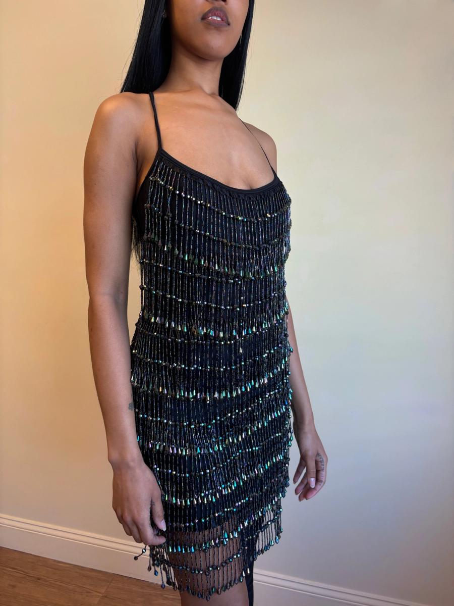 1980s Helen Storey Beaded Tassel Dress product image