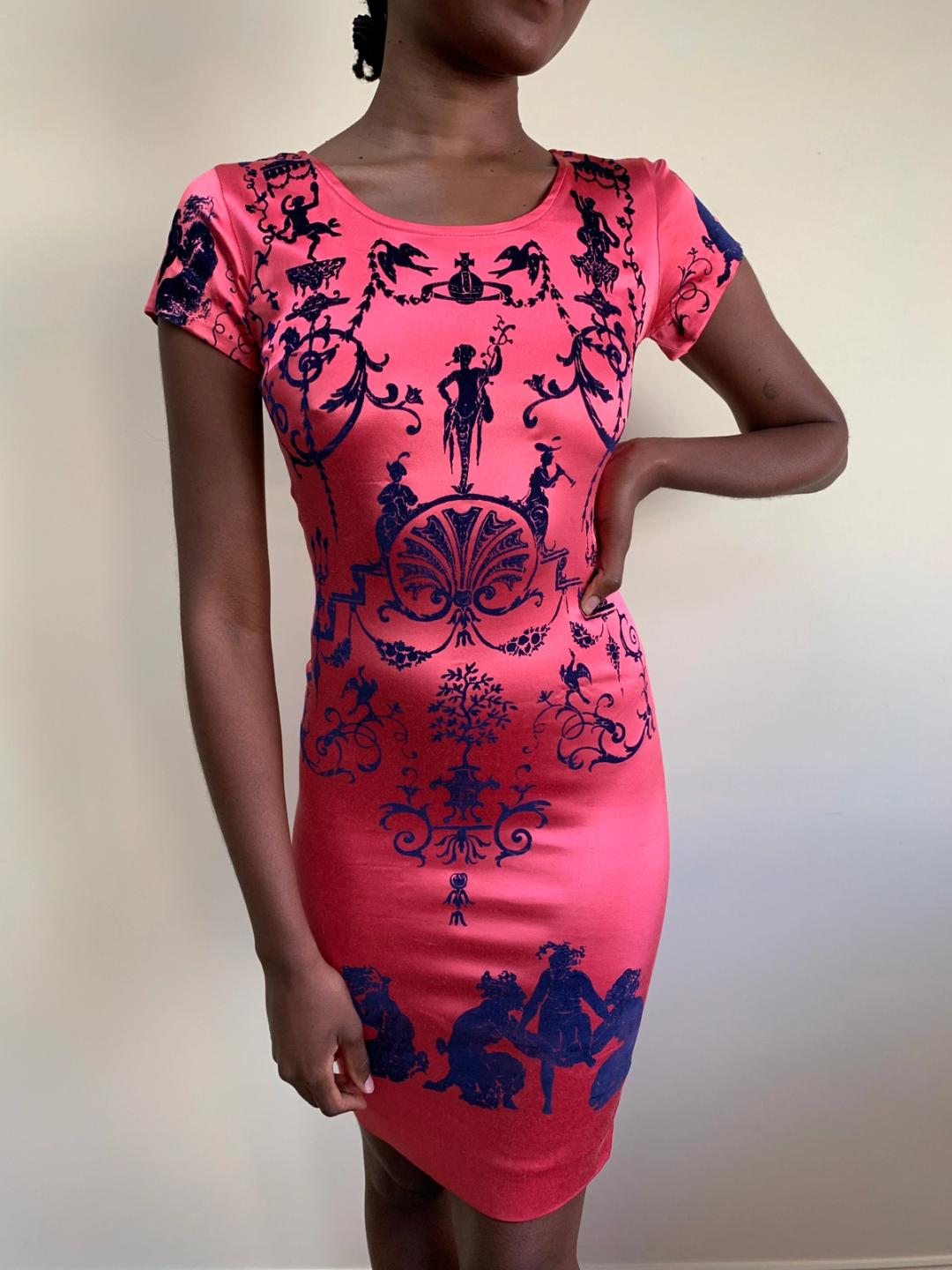 S/S 1992 Vivienne Westwood Hot Pink Boulle Dress S/S 1992 Vivienne Westwood Hot Pink Boulle Dress