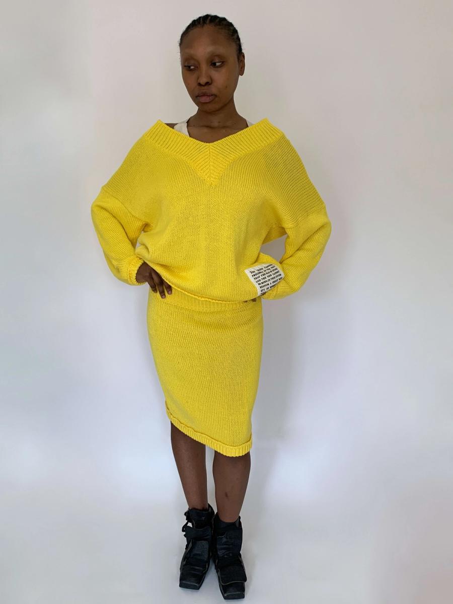 Richmond Cornejo Yellow Knit Set