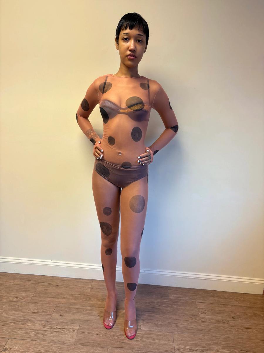 Polka Dot Illusion Net Bodysuit product image