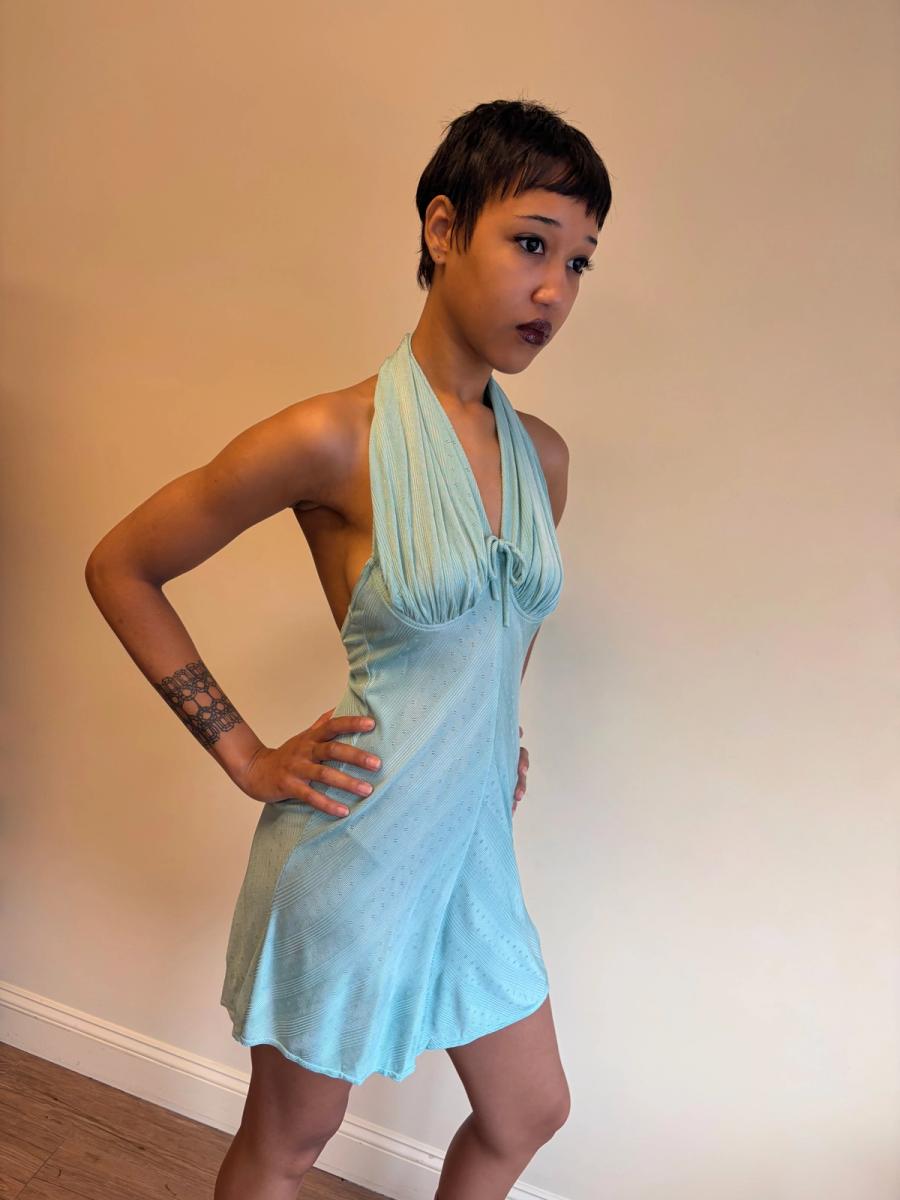 Vintage Chantal Thomass Aqua Halter Romper product image
