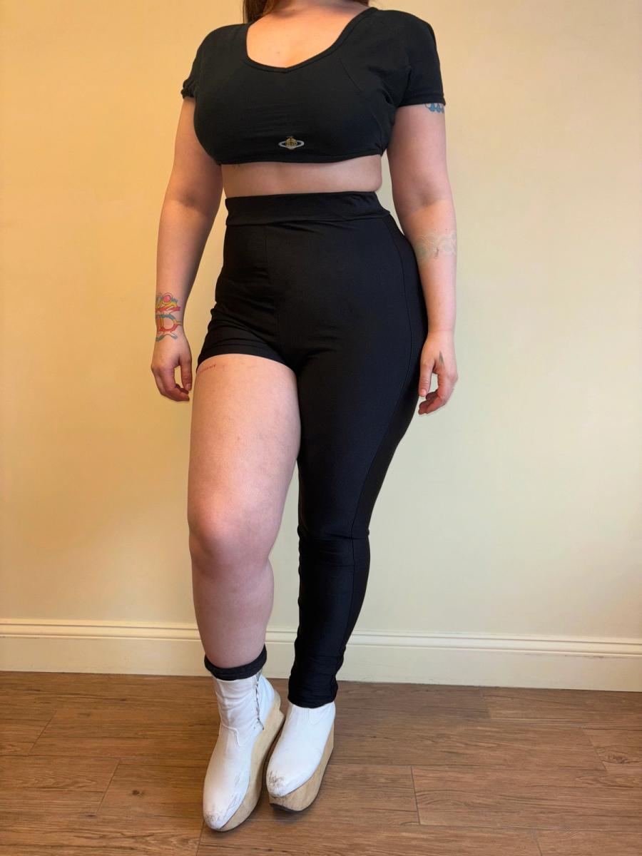 1980s Red or Dead Asymmetrical Leggings 