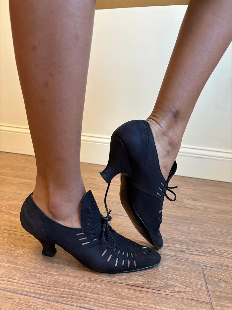 1980s Norma Kamali Cutout Suede Shoes  product image