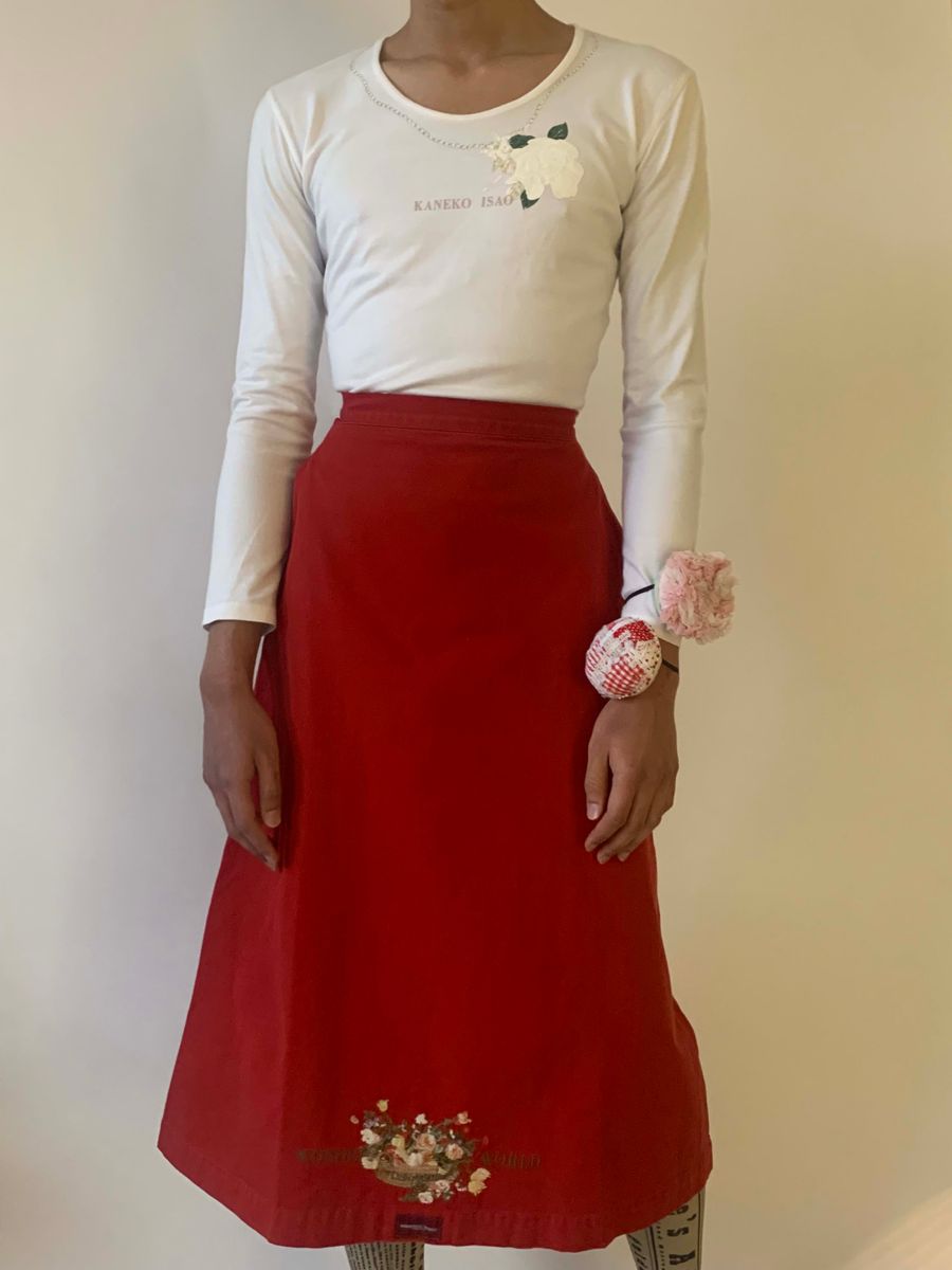 Wonderful World by Kaneko Isao Apron Skirt with Rich Embroidered Basket product image