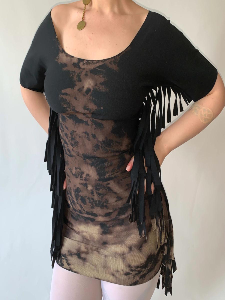 90s Avant-garde Fringe Tunic product image