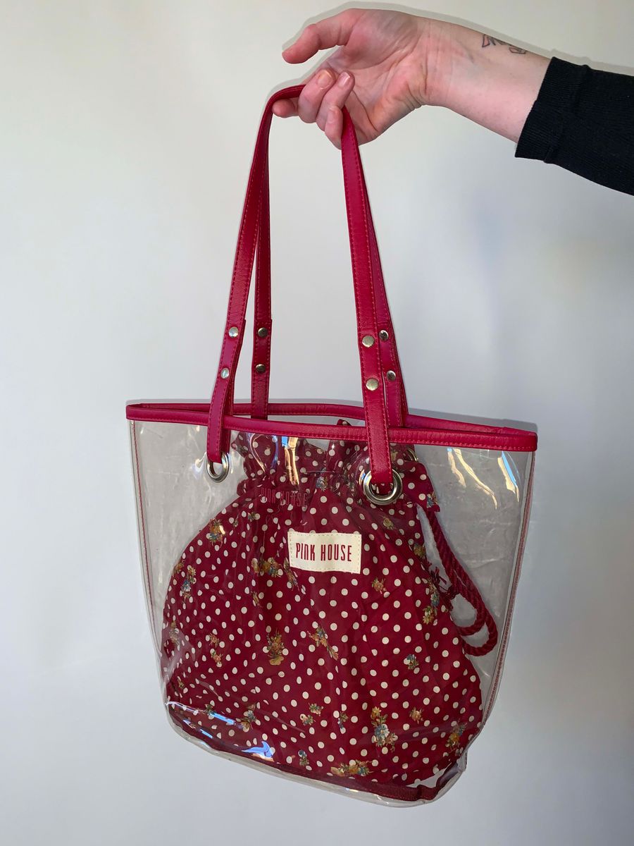 Pink House Vinyl Tote with Reticule product image