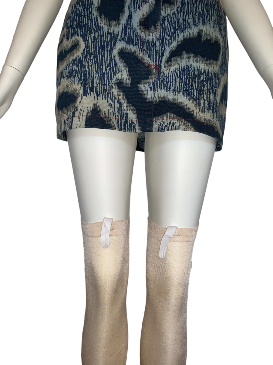French Antique Silk Stockings with Garter Tabs product image