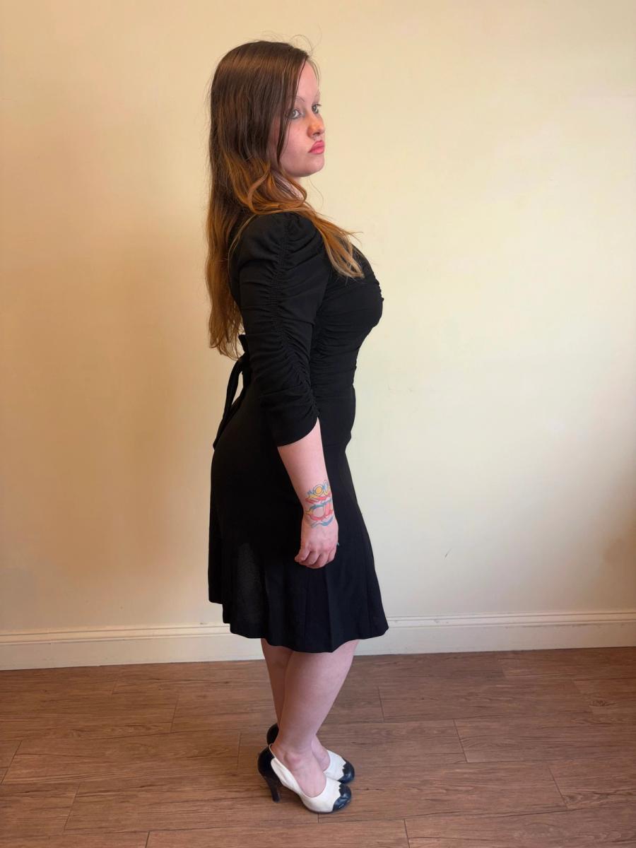 Norma Kamali OMO 80s does 40s Ruched Crepe Dress product image