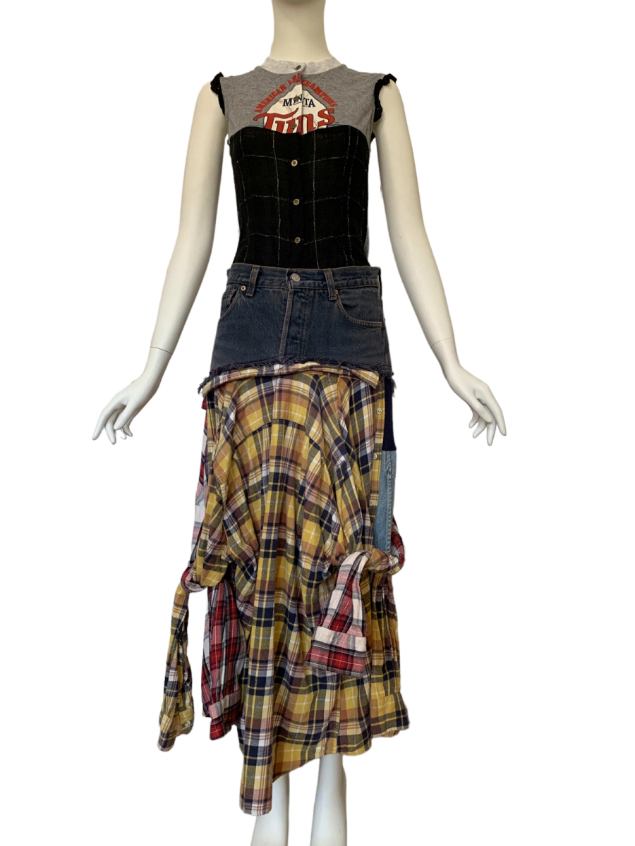 Tomoki Yurita Flannel Assemblage Skirt product image