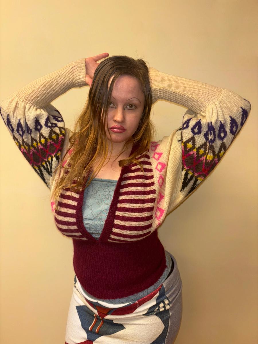 80s Kansai Yamamoto Balloon Sleeve Knit Sweater product image