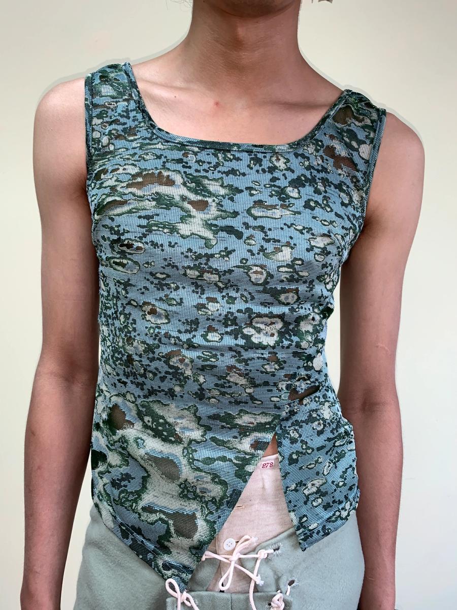 Vintage Beauty: Beast Green Burnout Tank Top product image