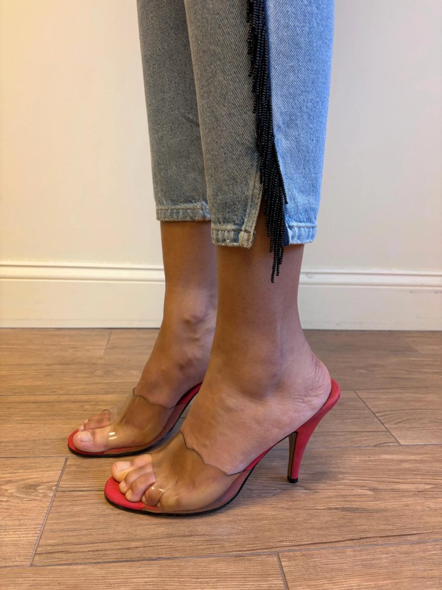90s Katharine Hamnett Beaded Jeans product image