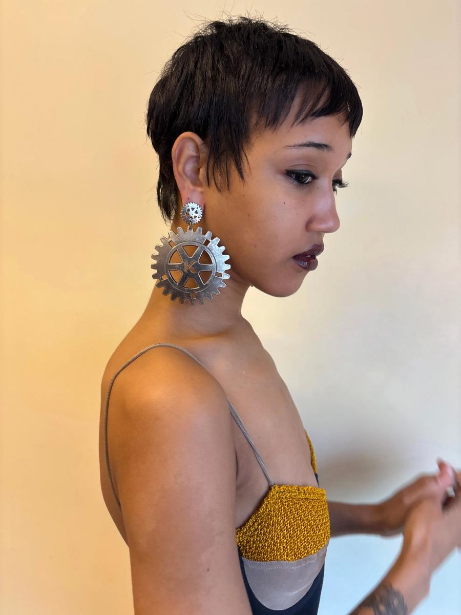 80s Krizia Gear Earrings product image