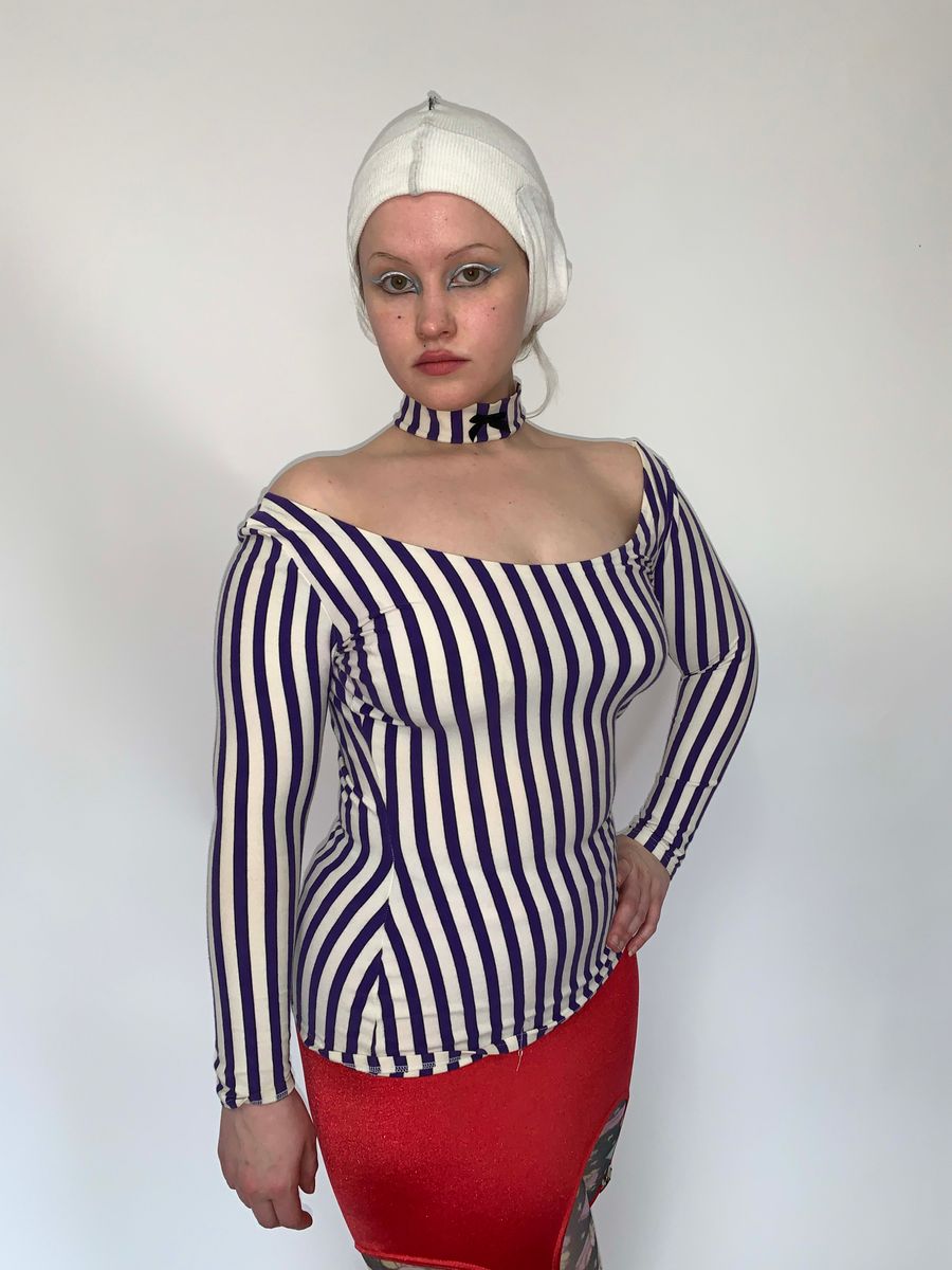 Junior Gaultier 1992 Striped Choker Top  product image