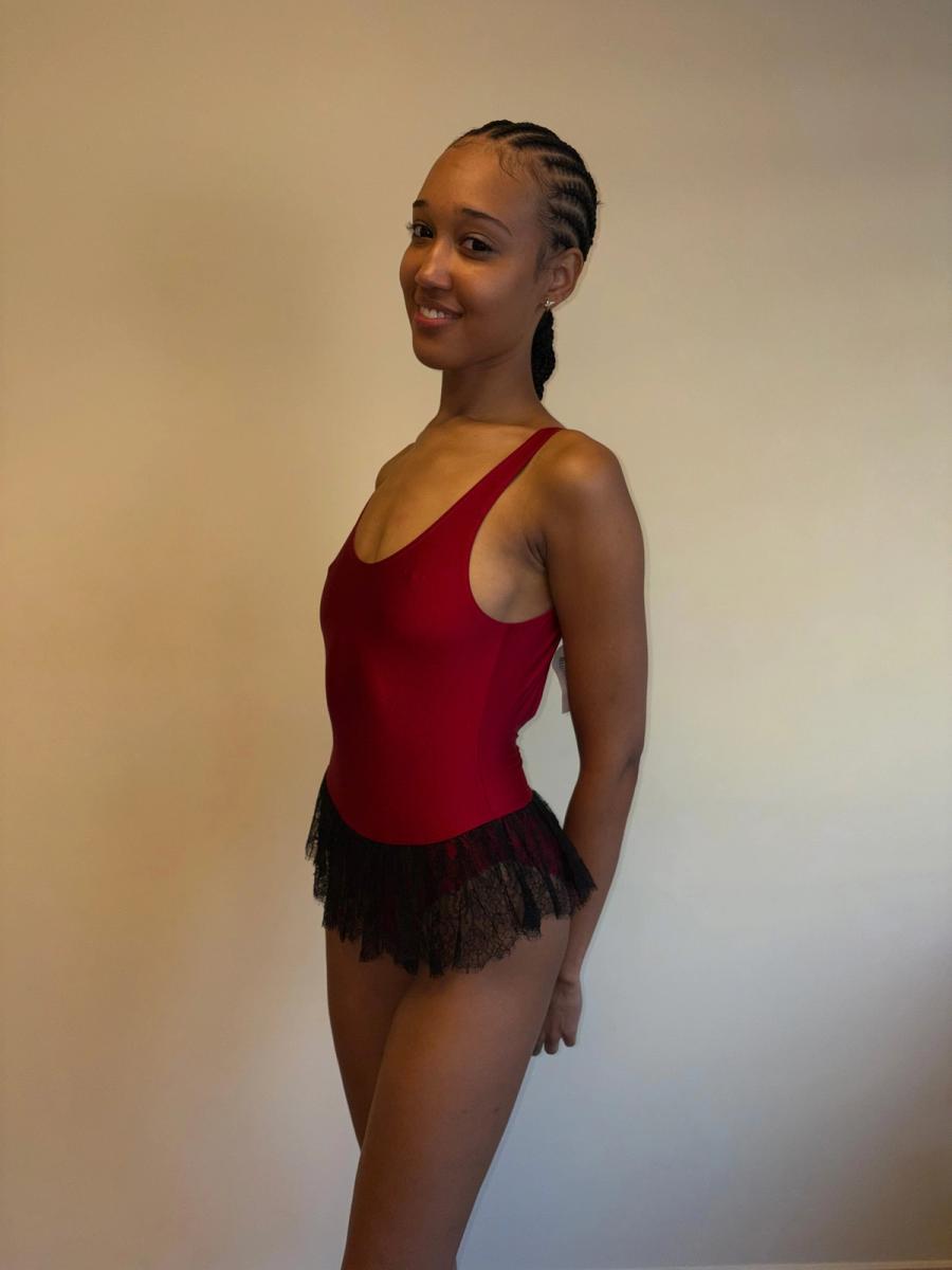 Vintage Chantal Thomass Red Swimsuit with Lace Skirt product image