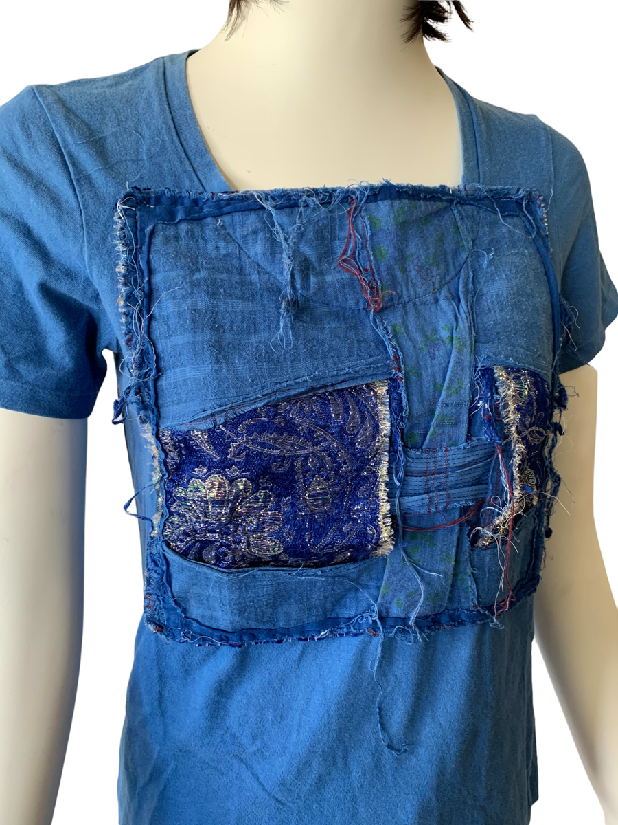 Nozomi Ishiguro Blue Patchwork Top product image